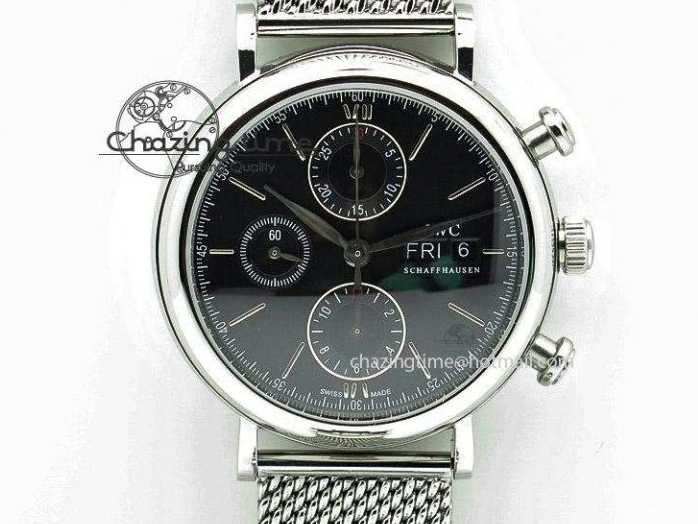 MIROTIME 1231 WaterResistant Pilot Chrono 2016 IW377710 ZF 1:1 Best Edition Black Dial On SS Bracelet A7750 V 7277